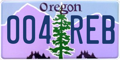 OR license plate 004REB