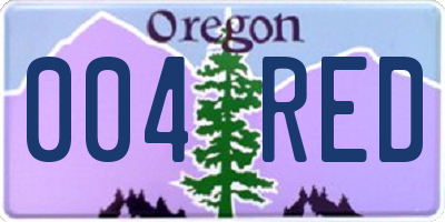 OR license plate 004RED