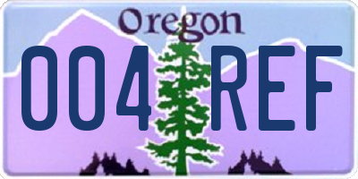 OR license plate 004REF