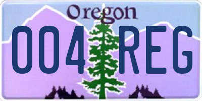 OR license plate 004REG