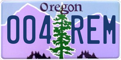 OR license plate 004REM