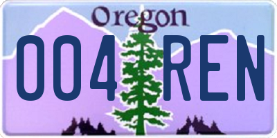 OR license plate 004REN