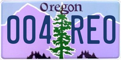 OR license plate 004REO