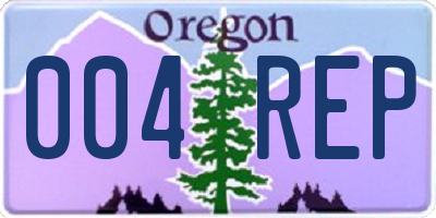 OR license plate 004REP