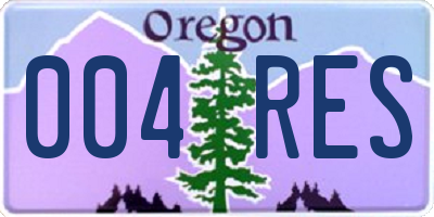 OR license plate 004RES