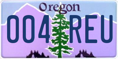 OR license plate 004REU