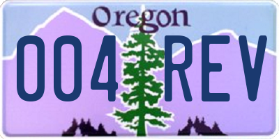 OR license plate 004REV