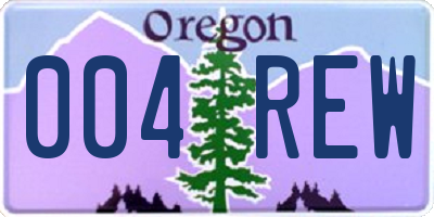 OR license plate 004REW