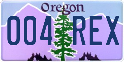 OR license plate 004REX