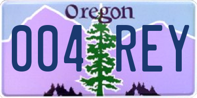 OR license plate 004REY