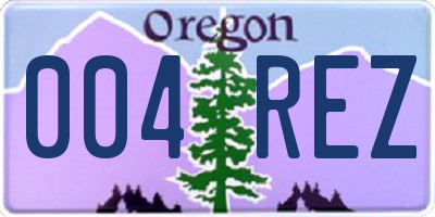 OR license plate 004REZ