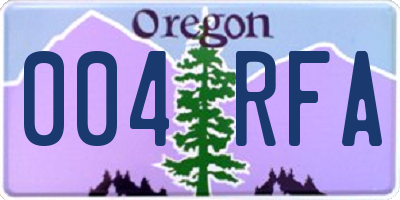 OR license plate 004RFA