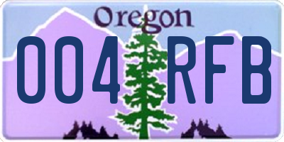 OR license plate 004RFB