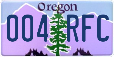OR license plate 004RFC