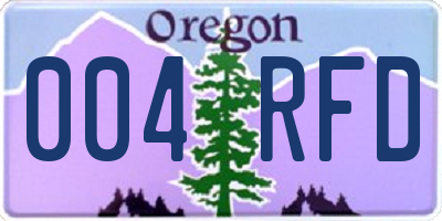 OR license plate 004RFD