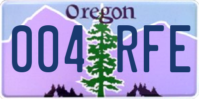 OR license plate 004RFE