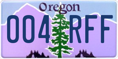 OR license plate 004RFF