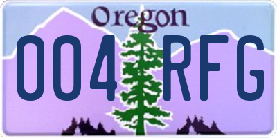 OR license plate 004RFG