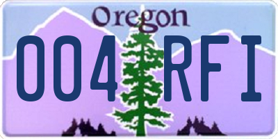 OR license plate 004RFI