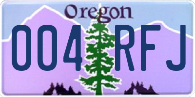 OR license plate 004RFJ