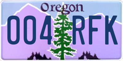OR license plate 004RFK