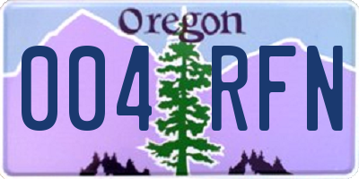 OR license plate 004RFN