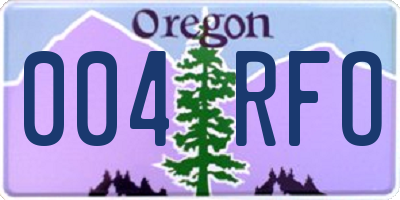OR license plate 004RFO