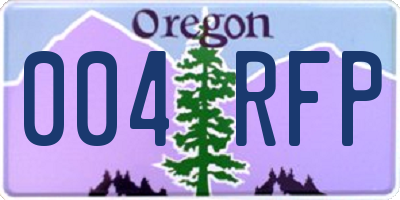 OR license plate 004RFP