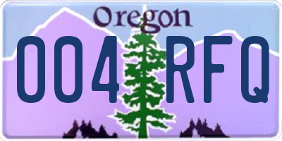 OR license plate 004RFQ