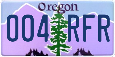 OR license plate 004RFR