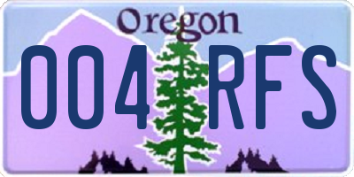 OR license plate 004RFS