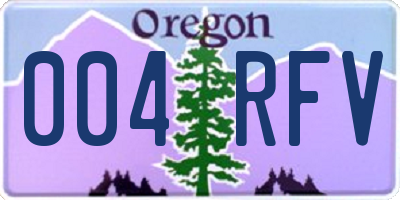 OR license plate 004RFV