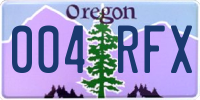 OR license plate 004RFX