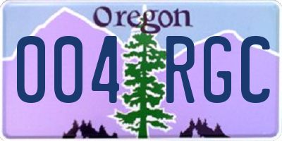 OR license plate 004RGC