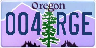 OR license plate 004RGE