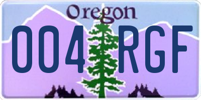 OR license plate 004RGF
