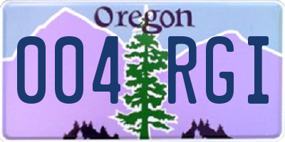 OR license plate 004RGI