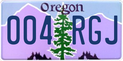OR license plate 004RGJ