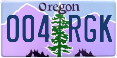 OR license plate 004RGK