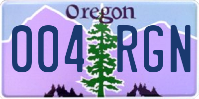 OR license plate 004RGN