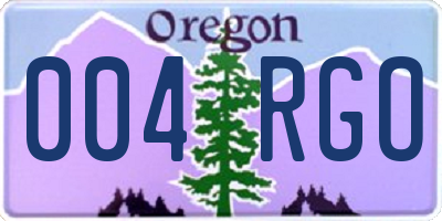 OR license plate 004RGO