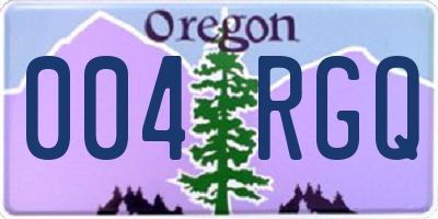 OR license plate 004RGQ