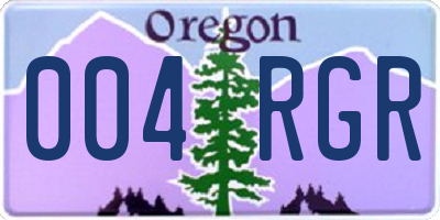OR license plate 004RGR