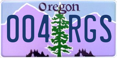 OR license plate 004RGS