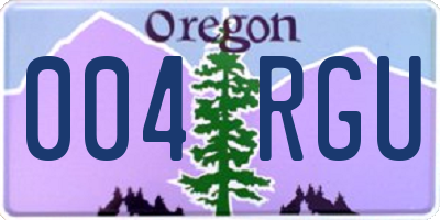 OR license plate 004RGU