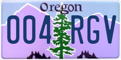 OR license plate 004RGV