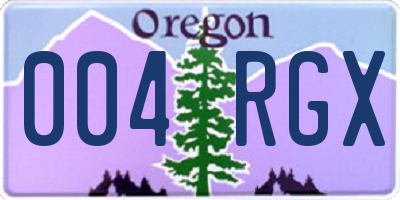 OR license plate 004RGX