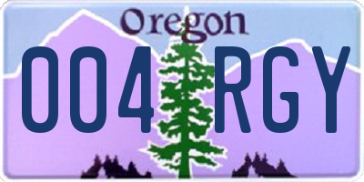 OR license plate 004RGY