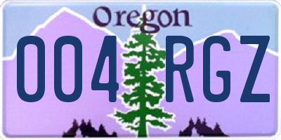 OR license plate 004RGZ
