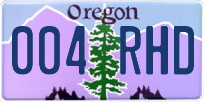 OR license plate 004RHD
